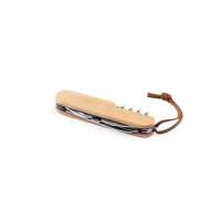 RYKER. Multifunktionales Taschenmesser aus Bambus und Edelstahl mit PU-Griff