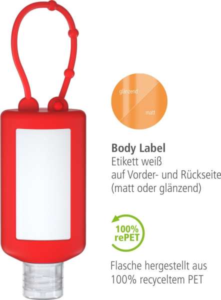 Handreinigungsgel, 50 ml Bumper, Body Label (R-PET)