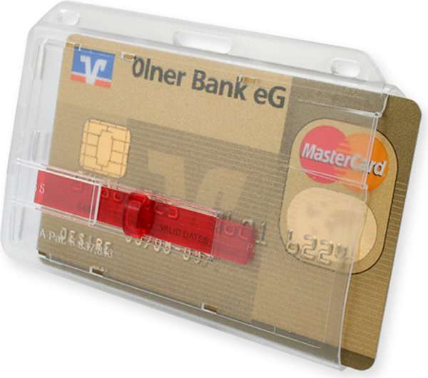 Kreditkartenhalter ISO 7810 QF mit Kartenschieber