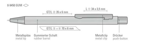 Uma Metall-Druckkugelschreiber Straight Gum