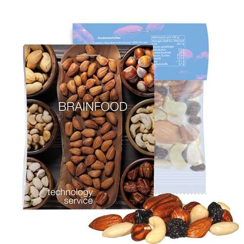 Bio Studentenfutter, ca. 15g, Express Midi-Tüte mit Werbereiter