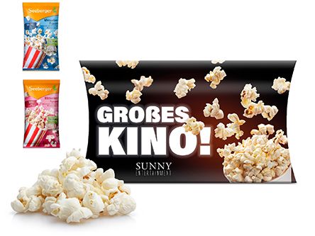 Seeberger Mikrowollen-Popcorn süss ohne Palmöl in Werbekartonage inkl. 4c Druck