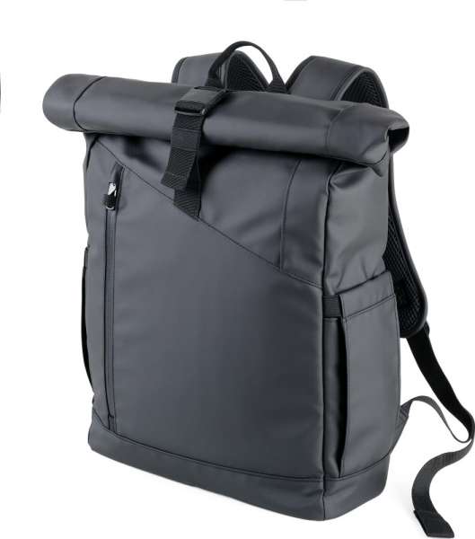 TROIKA Roll Top Rucksack TROIKA BLACK ROLL TOP