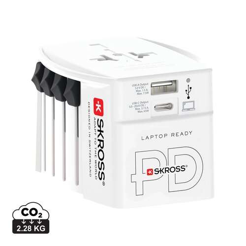 SKROSS World Travel Adapter MUV 65W PD mit USB-C-Kabel