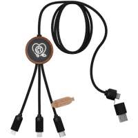 SCX.design C37 40W 5-in-1 rPET Ladekabel in rundem Bambusgehäuse mit Leuchtlogo SCX.design C37 40W 5-in-1 rPET Ladekabel in rundem Bambusgehäuse mit Leuchtlogo