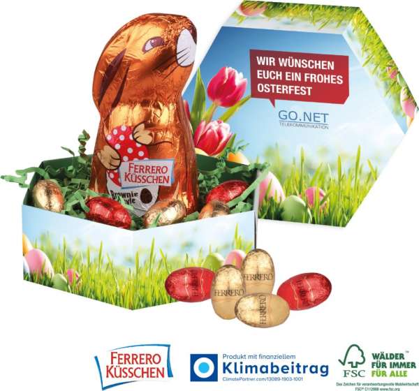 Großes Osternest mit Schokolade von Ferrero Küsschen