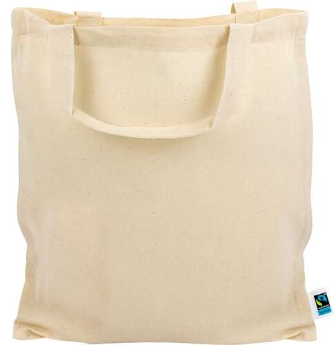 Fairtrade Baumwolltasche mit kurzen Griffen - 140 g/m² - 28 x 32 cm