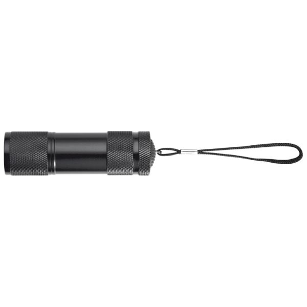 Taschenlampe aus Aluminium mit 9 LEDs, inkl. Batterien in einer Box
