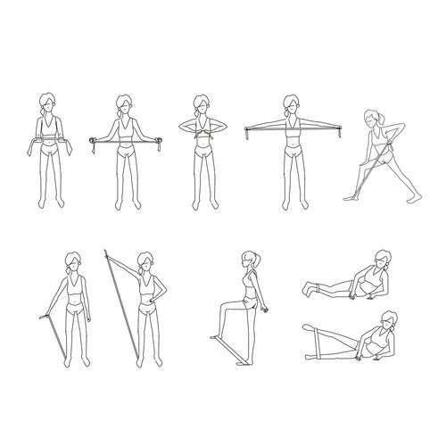 Gymnastikband „Workout“, 3er Set