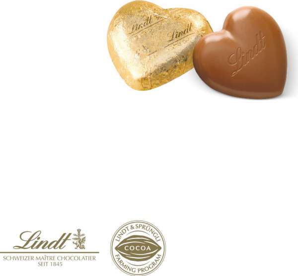 Werbe-Klappkarte süßer Füllung Lindt Herz