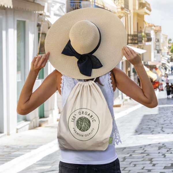 BIO-Baumwollrucksack mit Kordelzug