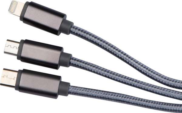 4in1 Extralanges Ladekabel, USB, Micro USB, C-Type und IOS