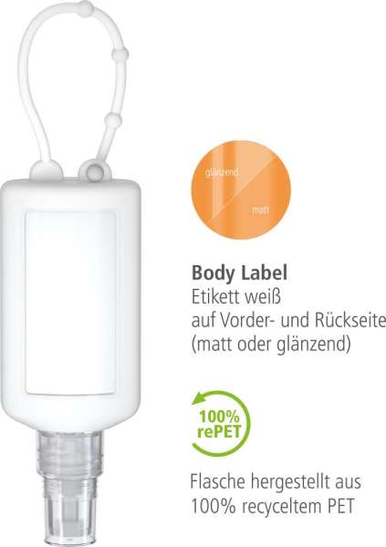Hände-Desinfektionsspray (DIN EN 1500), 50 ml Bumper frost, Body Label (R-PET)