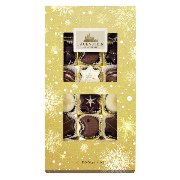 Weihnachts-Klarsichtpräsent Trüffel und Pralinen