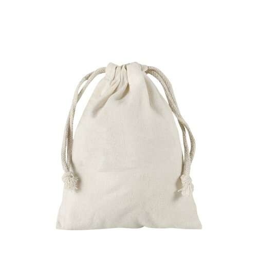 Baumwollbeutel mit doppeltem Kordelzug - 135 g/m² - 10 x 12 cm