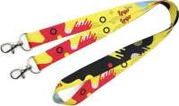 Schlüsselband Lanyard mit zwei Karabinern, einseitiger Sublimationsdruck
