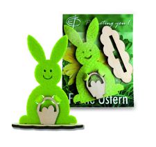 Steckfigur Hase in Werbekarte