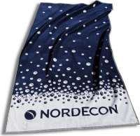 Individuelles Jacquardfrottier-Strandtuch 80/160 cm mit eingewebtem Logo