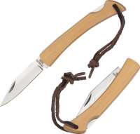 Taschenmesser mit Bambusschalen und Aufhängeschlaufe