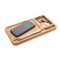 Bambus Schreibtisch-Organizer mit 5W Wireless Charger Bambus Schreibtisch-Organizer mit 5W Wireless Charger