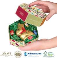 Großes Osternest mit Schokolade von Lindt auf Graspapier, Klimaneutral, FSC®