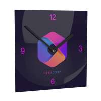 Horae Wall Clock Premium Square 250 x 250 mm, Black Clock Hands