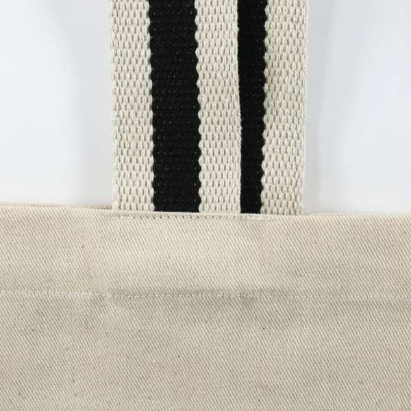 Schwere Baumwolltasche mit langen, 2-farbig gewebten Henkeln