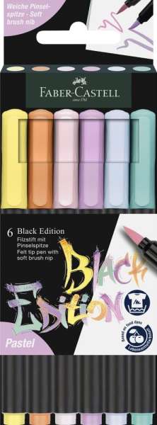 Filzstift Black Edition 6er Pastell