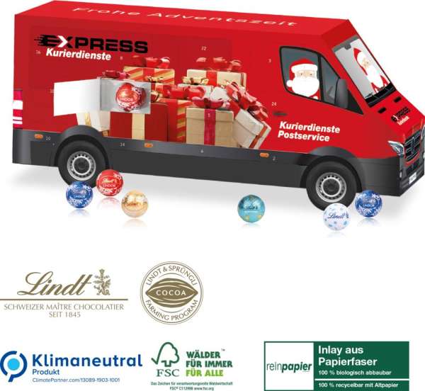 3D Adventskalender Lindt Transporter Organic