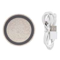 Vorschau: Rundes 5W Charging Pad aus Weizenstroh Vorschau: Rundes 5W Charging Pad aus Weizenstroh