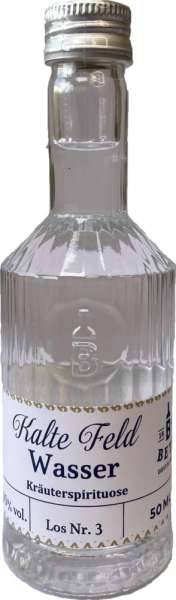 Kalte Feld Wasser 50 ml in Tastingflasche, 40 % vol.