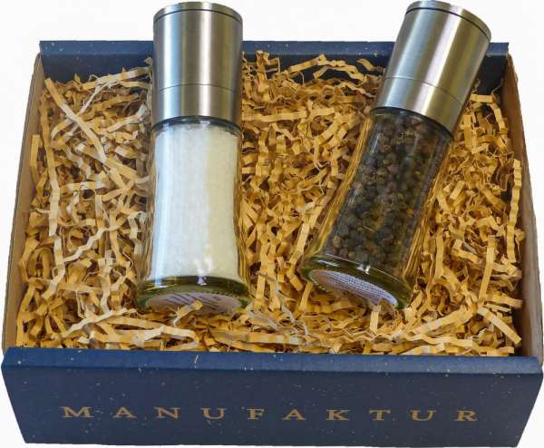 Keramikmühlen-Set Salz &amp; Pfeffer, sandgestrahlt