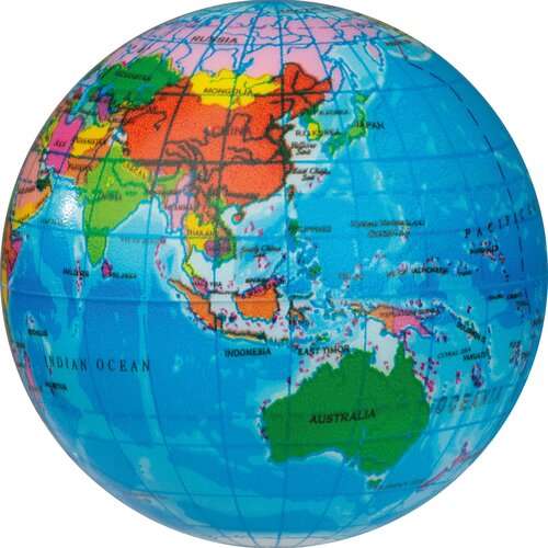 Anti Stressball in Weltkugeloptik