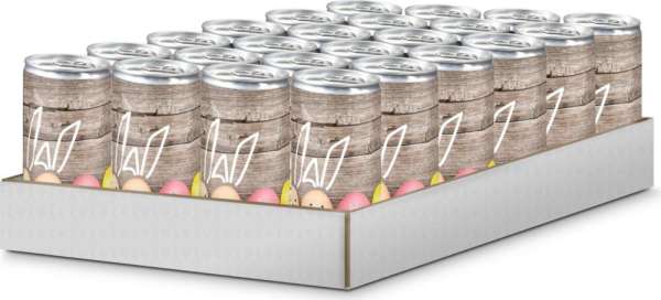 Geschenkartikel / Präsentartikel: HasenSecco - 24 x Promo Secco 0,2 l , Slimlinedose