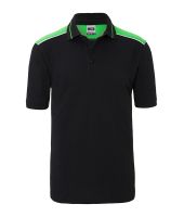 Men's Workwear Polo - COLOR - black/lime-green