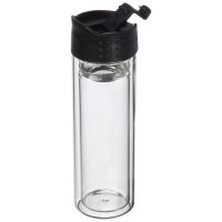 Doppelwandige Vakuum-Glasflasche mit Siebeinsatz, 400 ml