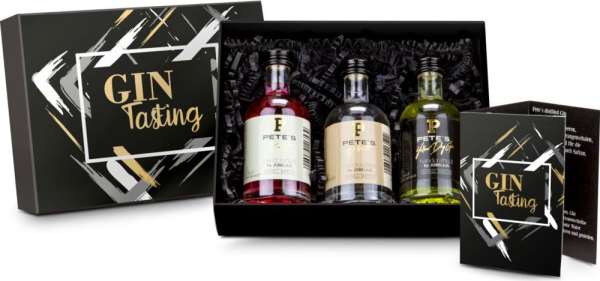 Geschenkset - Präsenteset: Gin-Tasting, 3 exklusive Gin-Sorten