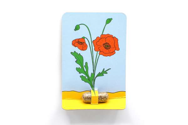 Kärtchen mit 1er Seedpill - Klatschmohn