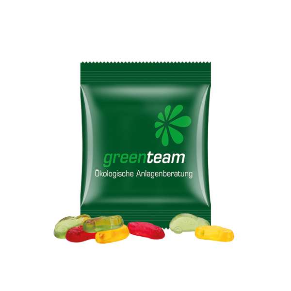 Minitüte,10 g, kompostierbare Folie weiß, Trolli Fruchtgummi Autos