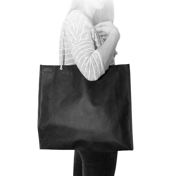 Einkaufstasche MILANO mit Boden-, Seitenfalte und Kordeln