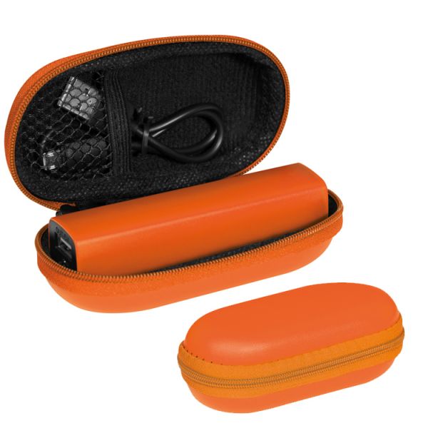 Powerbank 2.200 mAh in einem Poch mit Kabel