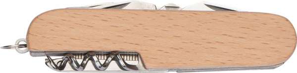 Taschenmesser aus Edelstahl mit Holzummantelung