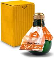 Kleinste Sektflasche der Welt! Home Office Stößchen - Inklusive Geschenkkarton, 125 ml