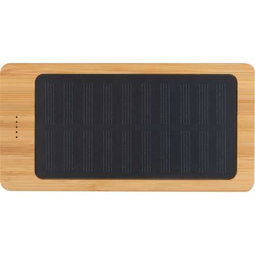 Solar Powerbank aus Bambus mit 8.000 mAh
