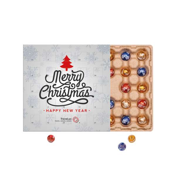 Minikugel Adventskalender ECO, Papierblister, LINDOR Lindt Mini Kugeln