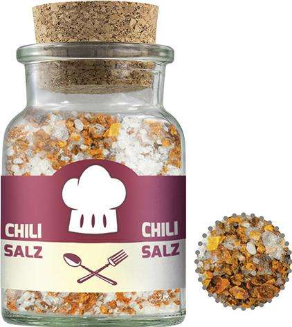 Gewürzmischung Chili-Salz, ca. 55g, Korkenglas