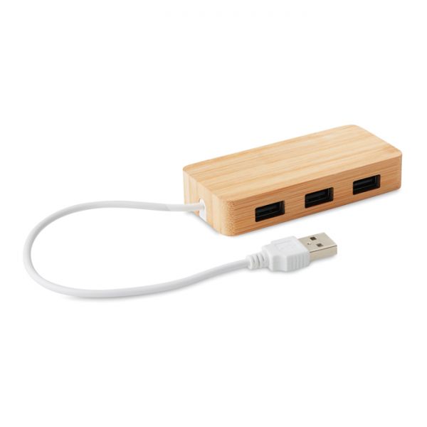 VINA 3 Port 2.0 USB Hub Bambus