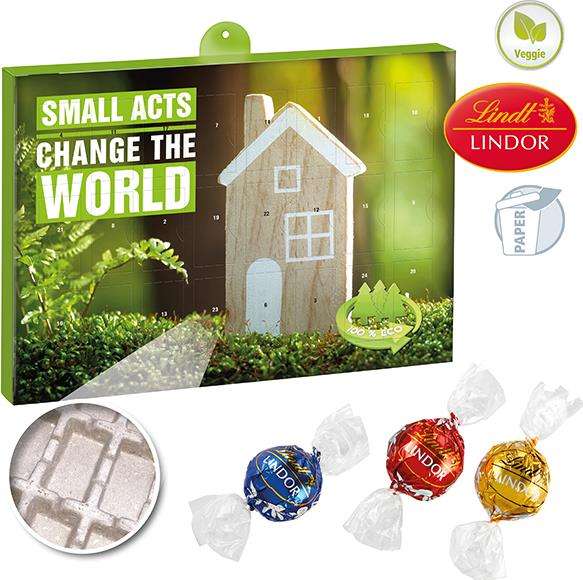 Premium Präsent-Adventskalender &quot;Eco&quot; BUSINESS mit Lindt Lindor Kugel Mix