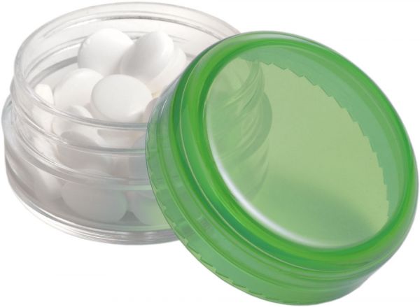 Mini Kunststoff Dose als Werbeartikel