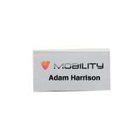 Namensschild Transparent Badge, 75 x 40 mm with Magnet